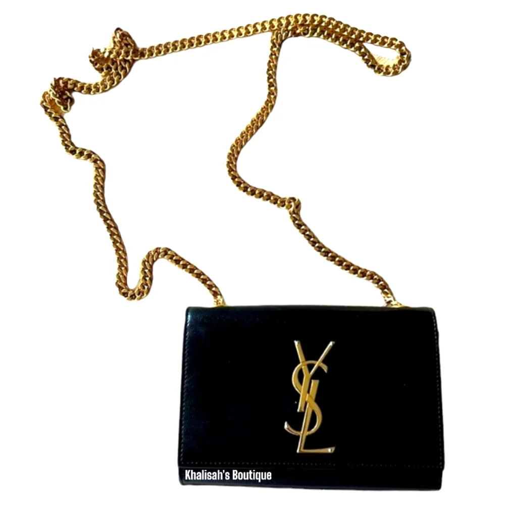 YSL Saint Laurent KATE SMALL CHAIN BAG IN GRAIN DE POUDRE LEATHER! MSRP$2,268 - Picture 6 of 16